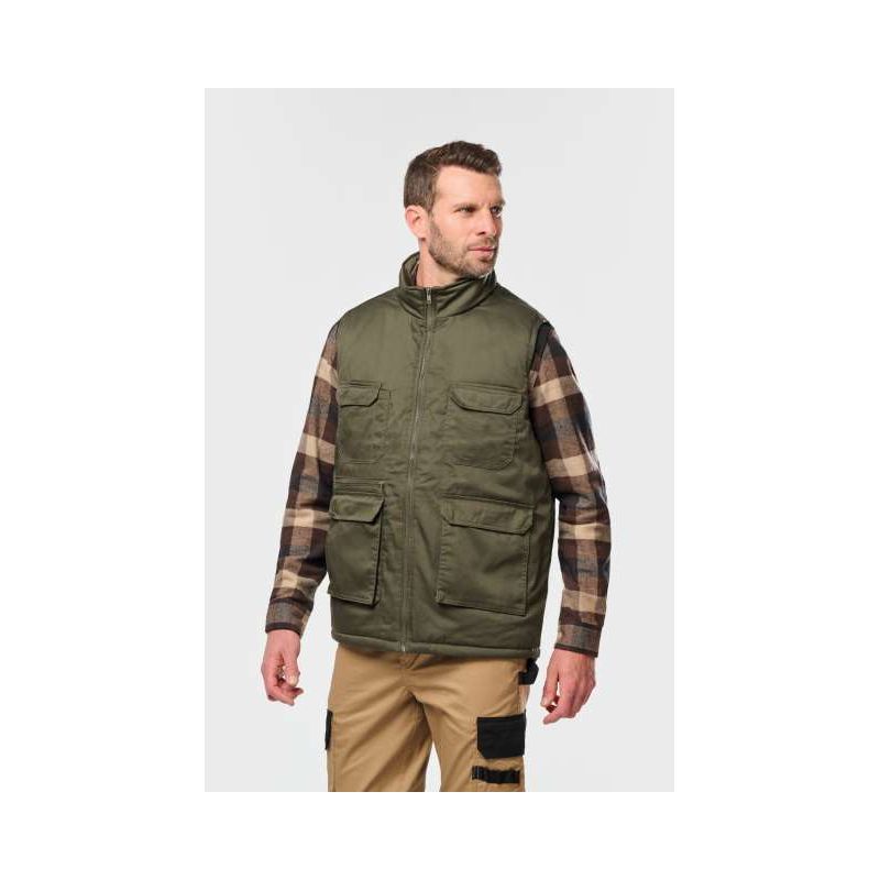 UNISEX PADDED MULTI-POCKET POLYCOTTON VEST WK607 - UNISEX PADDED MULTI-POCKET POLYCOTTON VEST - Designed To Work
