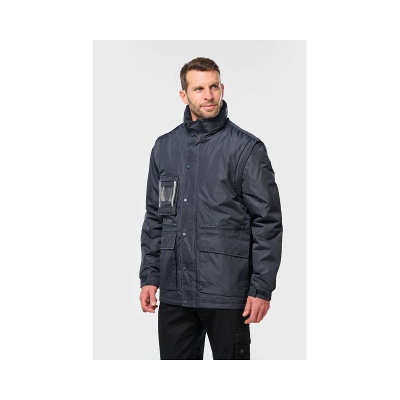 DETACHABLE-SLEEVED WORKWEAR PARKA WK6106 - DETACHABLE-SLEEVED WORKWEAR PARKA