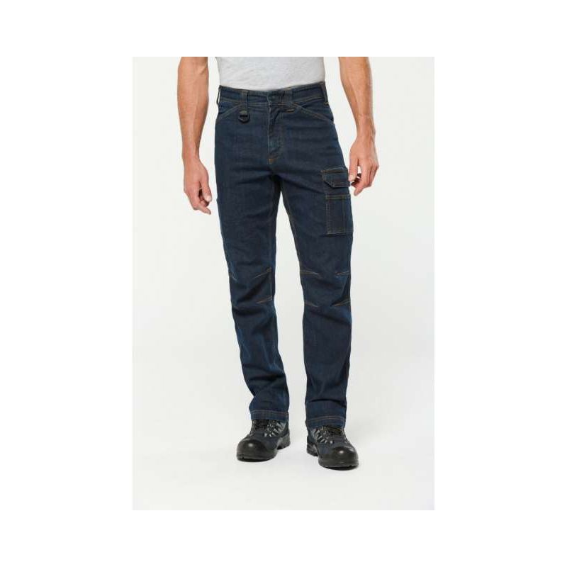 MEN'S MULTIPOCKET DENIM TROUSERS WK705 - MEN'S MULTIPOCKET DENIM TROUSERS - Designed To Work