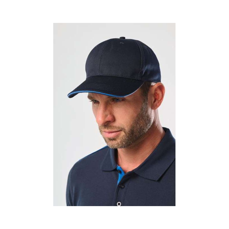OEKOTEX CERTIFIED 6 PANELS CAP WITH SANDWICH PEAK WKP145 - OEKOTEX CERTIFIED 6 PANELS CAP WITH SANDWICH PEAK - K-UP