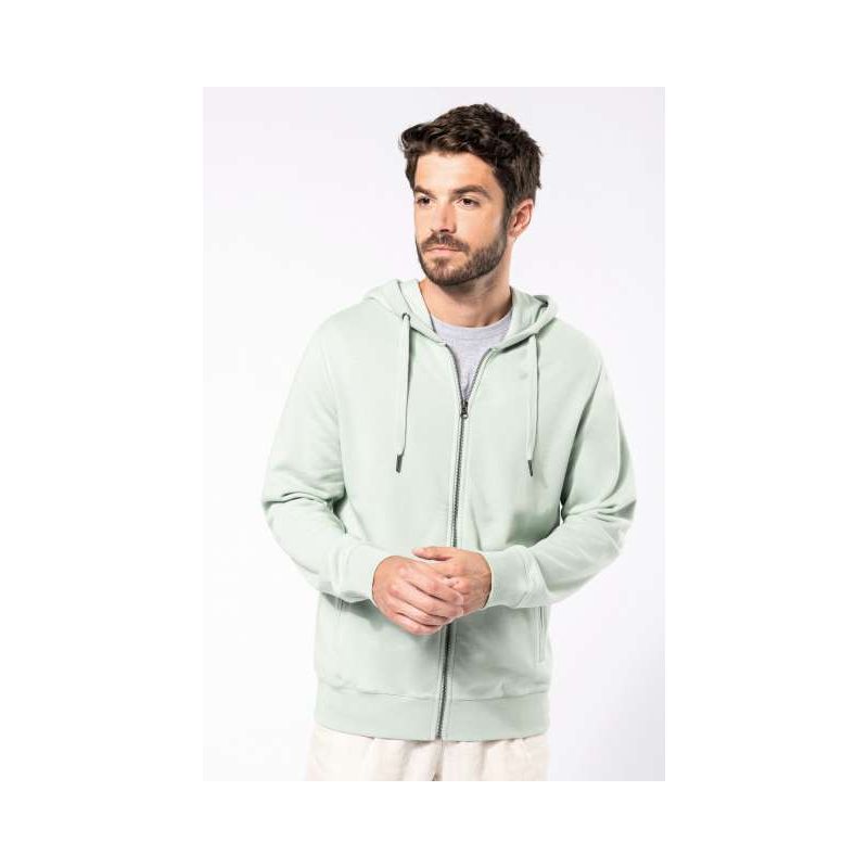 KA4008 - UNISEX KÖRNYEZETBARÁT FRENCH TERRY CIPZÁROS KAPUCNIS PULÓVER - Kariban