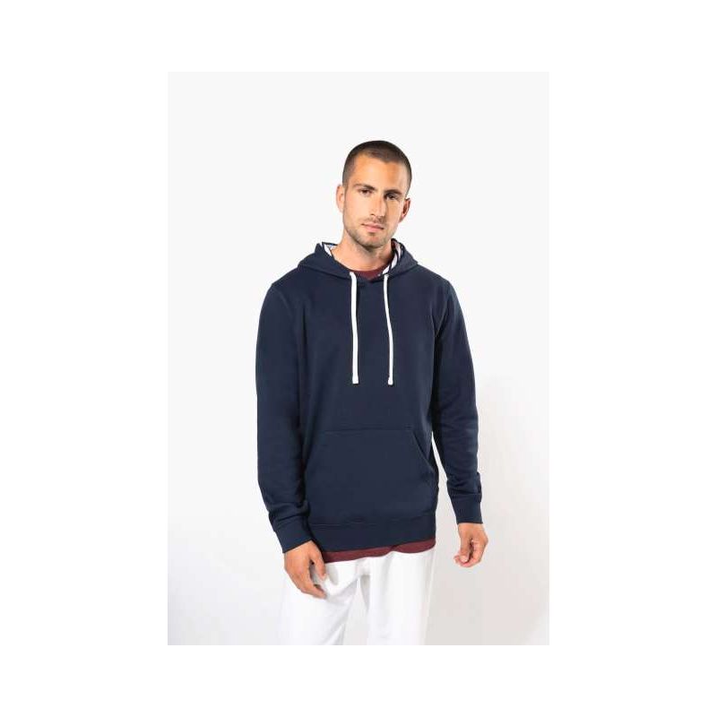 UNISEX KONTRASZTOS MINTÁJÚ KAPUCNIS PULÓVER KA4013 - UNISEX KONTRASZTOS MINTÁJÚ KAPUCNIS PULÓVER - Kariban