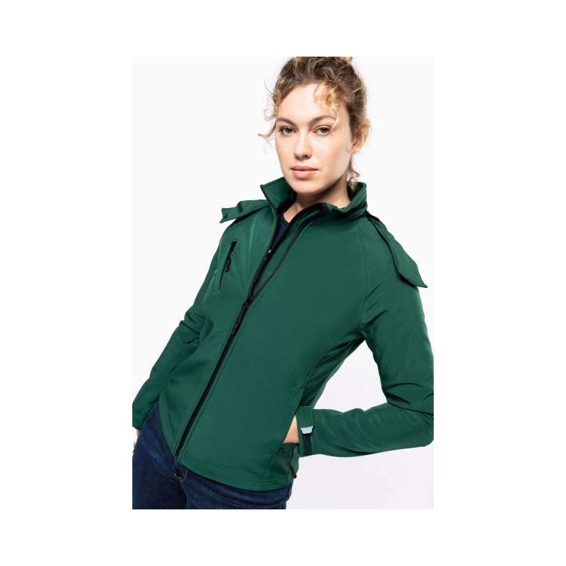 NŐI KAPUCNIS SOFTSHELL KABÁT KA414 - NŐI KAPUCNIS SOFTSHELL KABÁT - Kariban