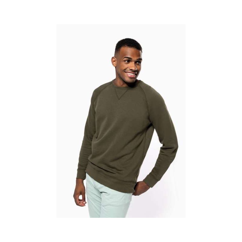 KA480 - FÉRFI ORGANIKUS PAMUT KÖRNYAKAS RAGLÁN UJJÚ PULÓVER - Kariban