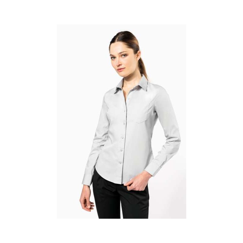 KA542 - NŐI HOSSZÚ UJJÚ KÖNNYEN KEZELHETŐ PAMUT PUPLIN ING - Kariban