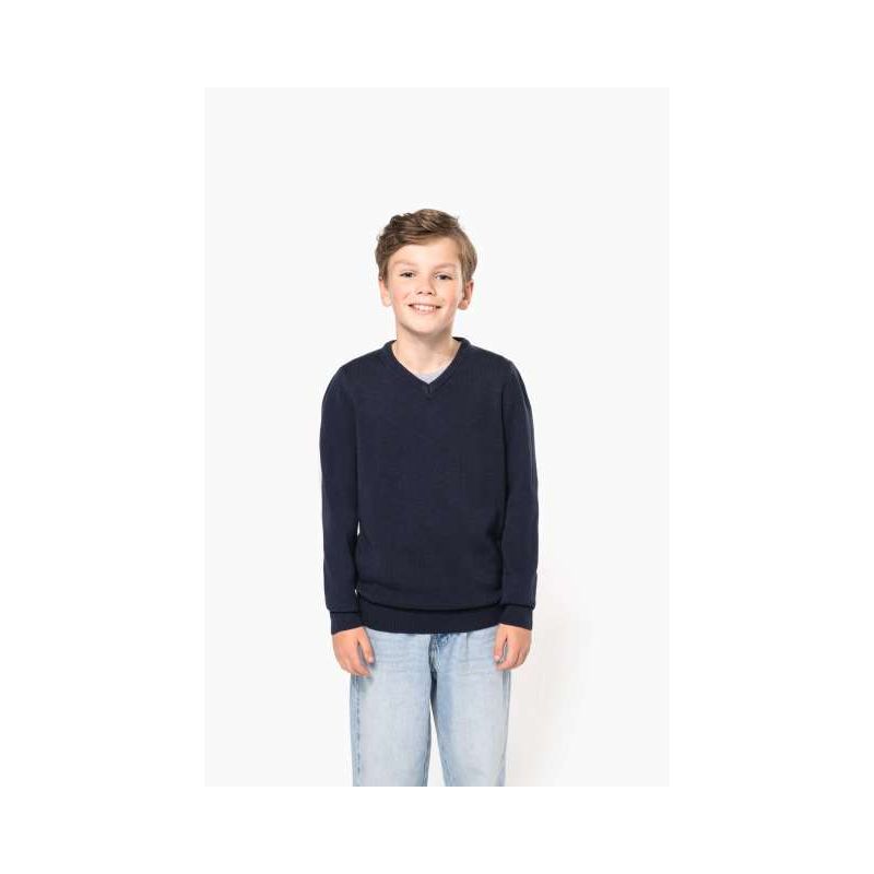 KA9109 - GYERMEK V-NYAKÚ PULÓVER - Kariban