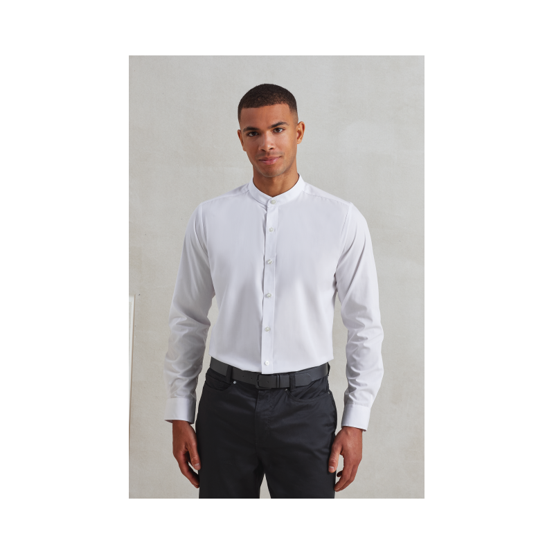 BANDED COLLAR 'GRANDAD' LONG SLEEVE SHIRT PR258 - BANDED COLLAR 'GRANDAD' LONG SLEEVE SHIRT - Premier