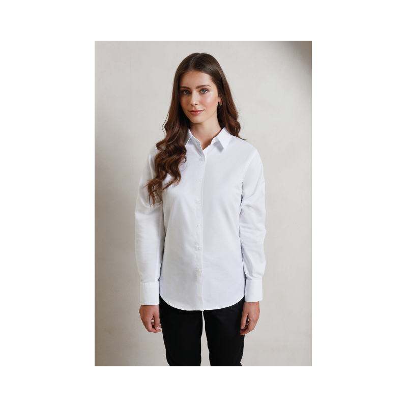 WOMEN'S LONG SLEEVE SIGNATURE OXFORD BLOUSE PR334 - WOMEN'S LONG SLEEVE SIGNATURE OXFORD BLOUSE - Premier
