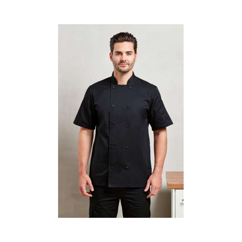 SHORT SLEEVE CHEF'S JACKET PR656 - SHORT SLEEVE CHEF'S JACKET - Premier