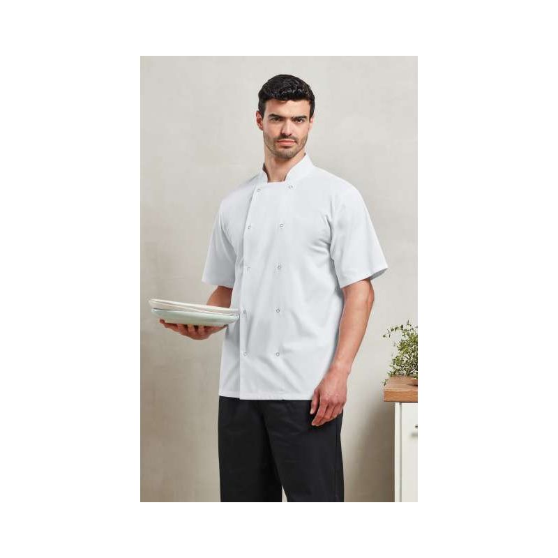 PR664 - CHEF'S SHORT SLEEVE STUD JACKET - Premier