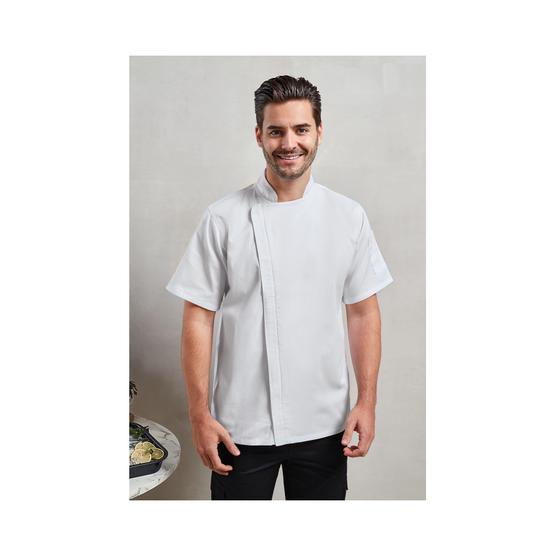CHEF'S ZIP-CLOSE SHORT SLEEVE JACKET PR906 - CHEF'S ZIP-CLOSE SHORT SLEEVE JACKET - Premier